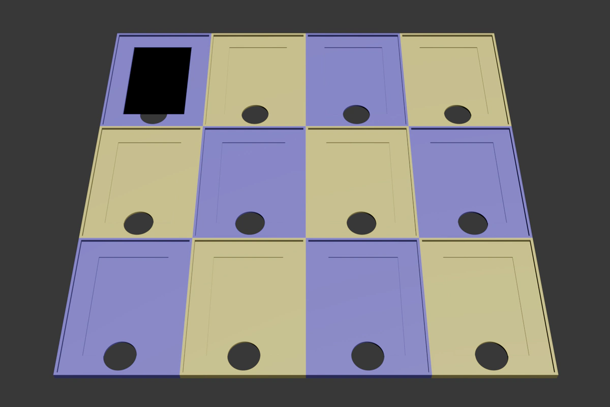 Template matrix prepared for the engraving process